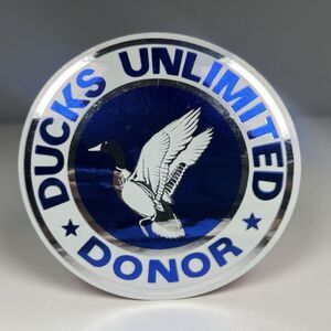 VTG Ducks Unlimited Donor Sticker Decal Silver Blue Bumper Window Hunter Gift